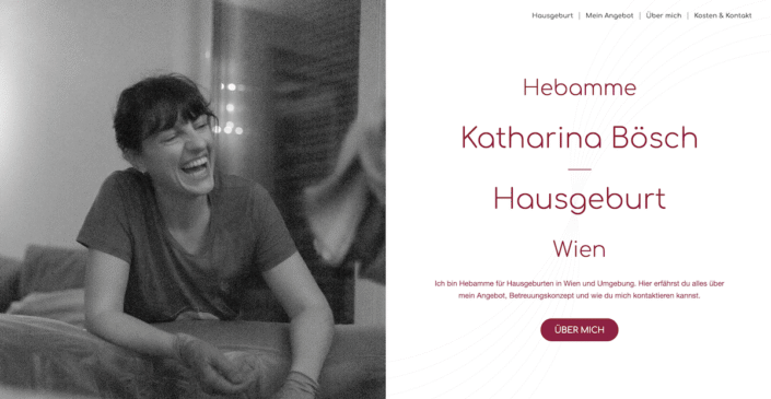 Screenshot Website Projekt hausgeburtwien.at