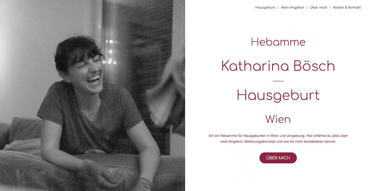 Screenshot Website Projekt hausgeburtwien.at