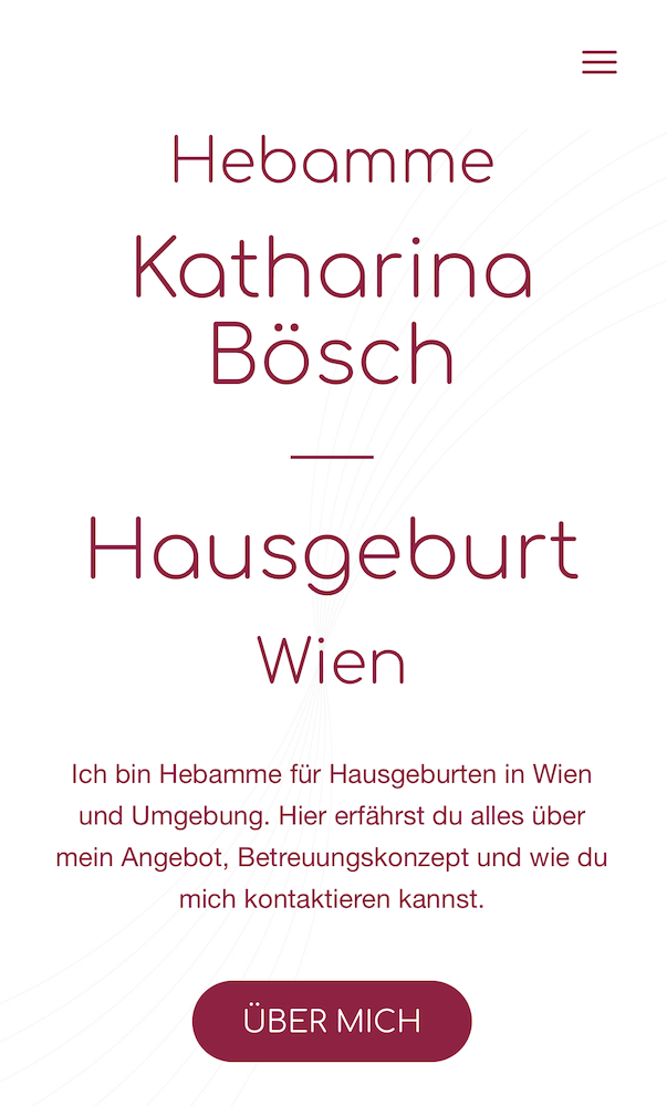 Screenshot Website Projekt hausgeburtwien.at