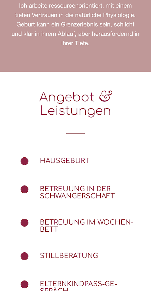 Screenshot Website Projekt hausgeburtwien.at