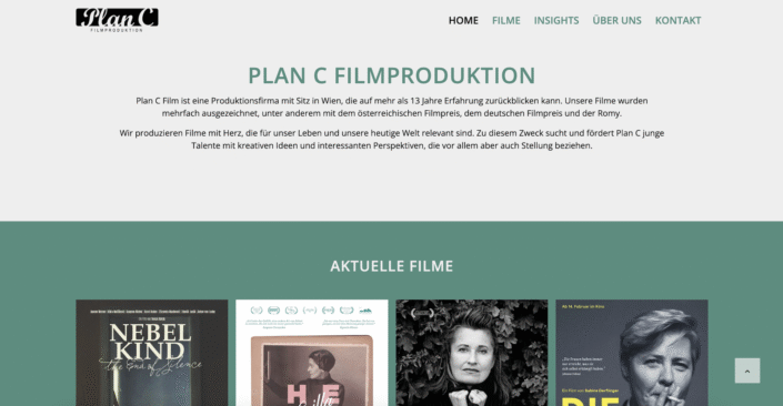 Screenshot Website Plan C Filmproduktion Wien