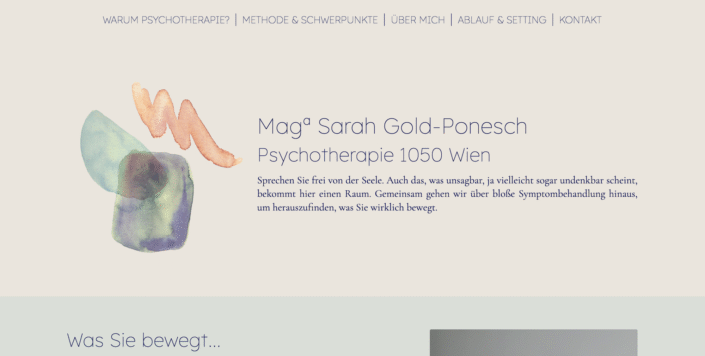 Screenshot Website psychotherapie-gold.at