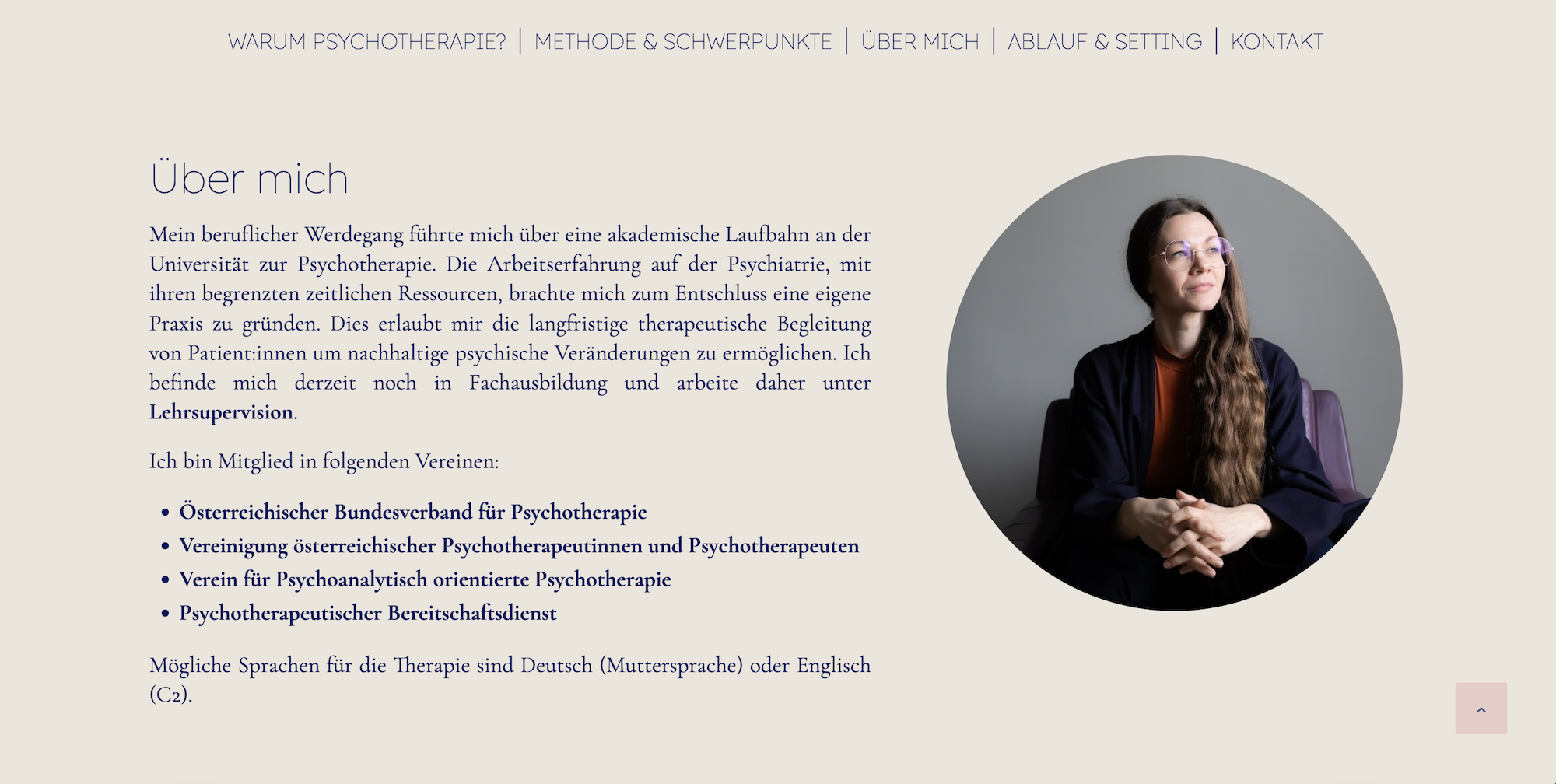 Screenshot Website psychotherapie-gold.at
