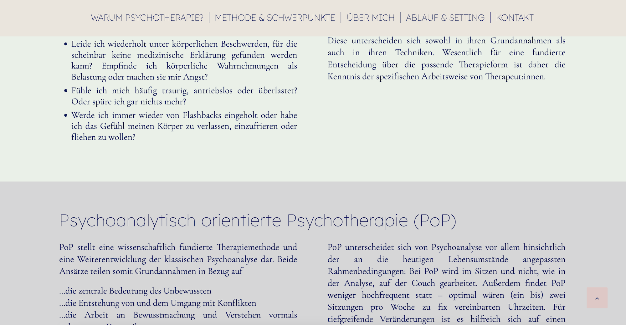 Screenshot Website psychotherapie-gold.at
