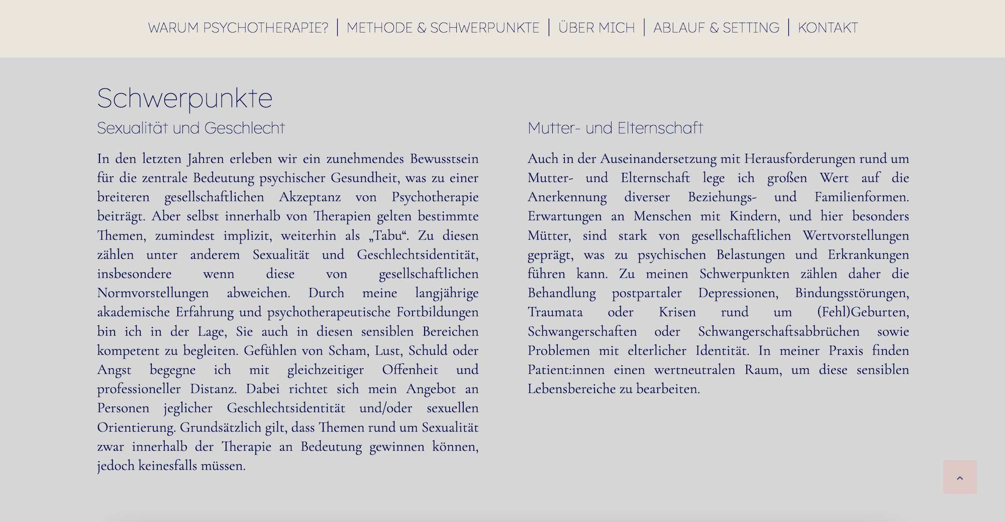 Screenshot Website psychotherapie-gold.at