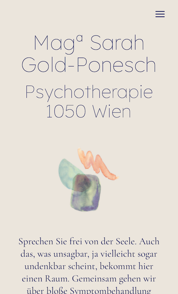 Screenshot Website mobile psychotherapie-gold.at