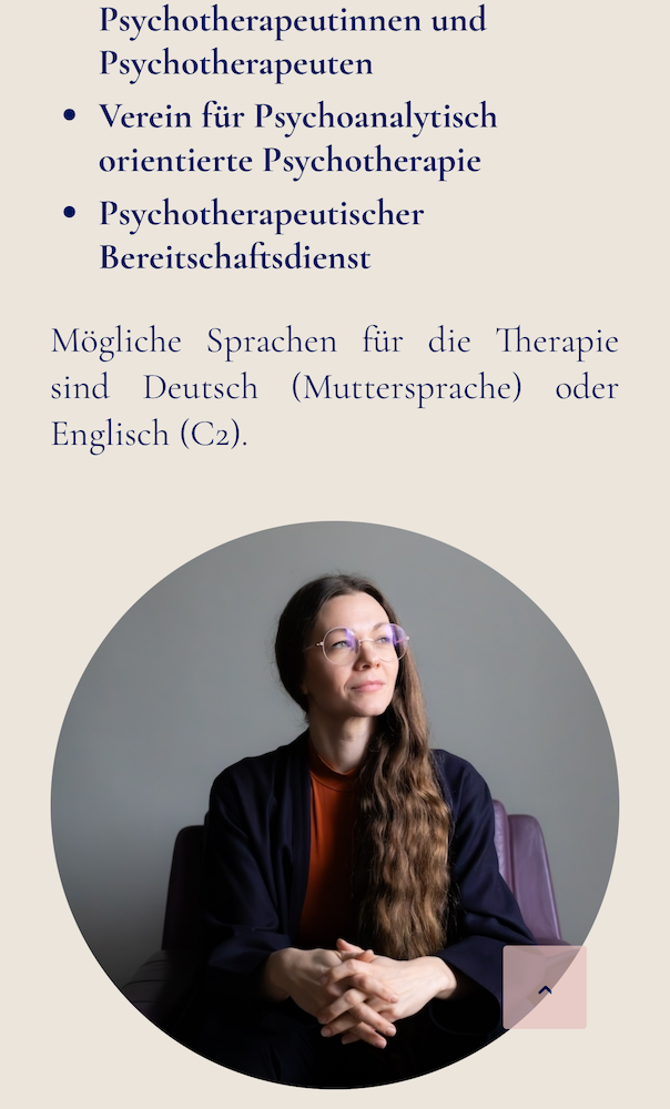 Screenshot Website mobile psychotherapie-gold.at
